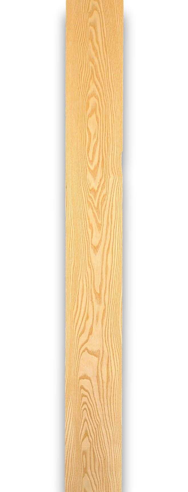 Onbehandeld essen fineer 185 x 17 cm met duidelijke houttekening, perfect voor renovatie en decoratief gebruik.