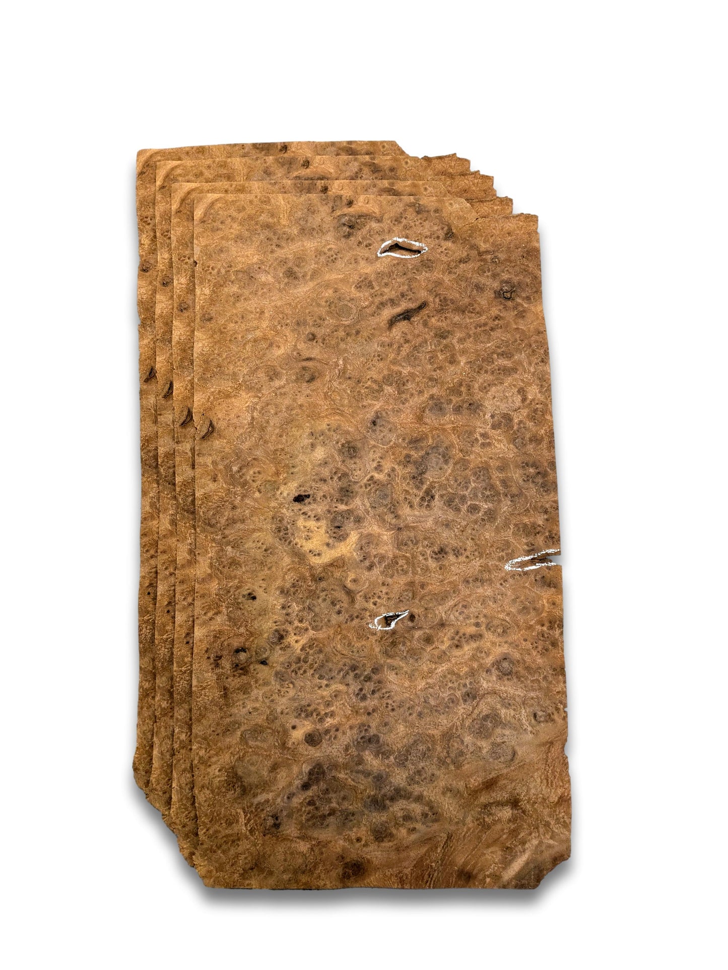 Placage de ronce de noyer | 4 feuilles | 46 x 24 cm