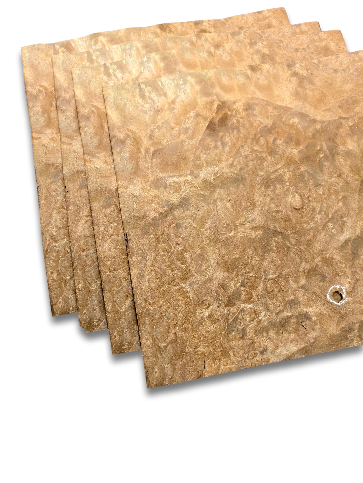 Placage loupe de Madrona | 4 feuilles | 22 x 22 cm