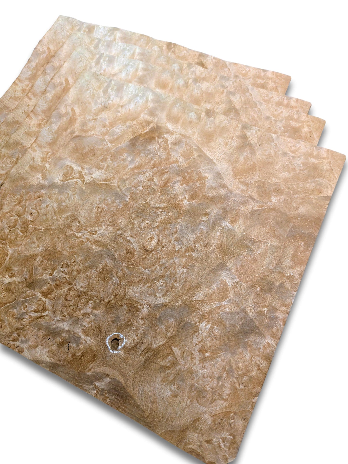 Placage loupe de Madrona | 4 feuilles | 22 x 22 cm